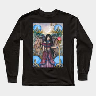 Night Bird Fantasy Fairy Art by Molly Harrison Long Sleeve T-Shirt